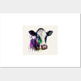 Cow Watercolour Painting Posters and Art